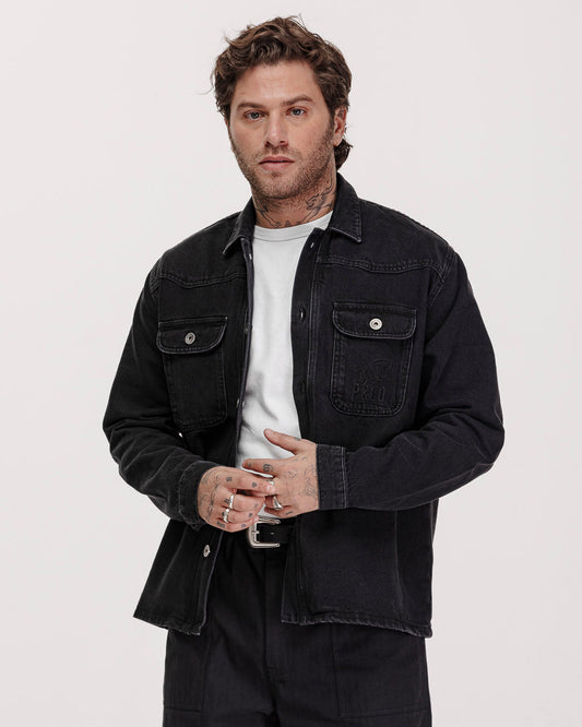 Bronco Overshirt - Washed Black