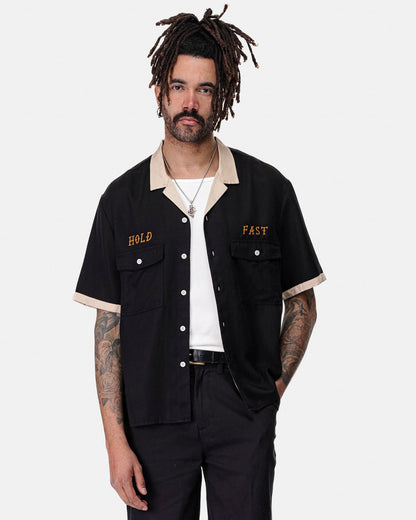 Hold Fast Bowling Shirt - Washed Black