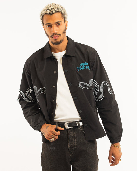 Serpent Download Coach Jacket - Washed Black
