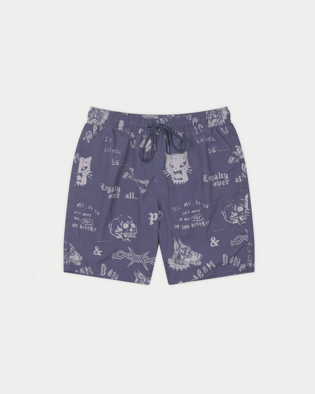 Neon Bones Swim Shorts - Smoke Blue